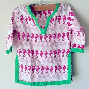 Pottery Barn Kids Pink Seahorse Print Cover Up